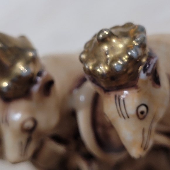 Ernst Bohne Rudolstadt Vintage Porcelain Chess Pieces Mice VS Frog Germany - Picture 14 of 14